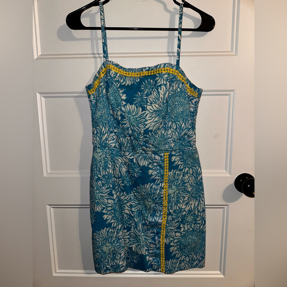 Floral Blue and Yellow Romper